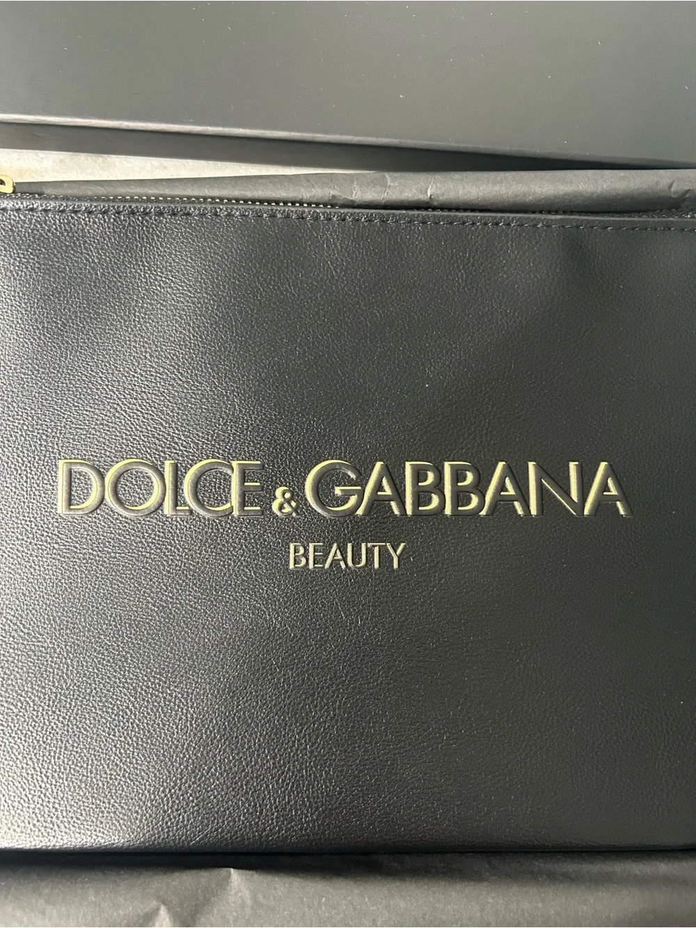 Dolce & Gabbana Beauty Black and Gold Embossed Pouch 💥NWT💥